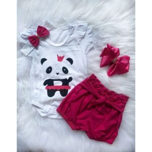Body e Shorts C/ Laço - Pink