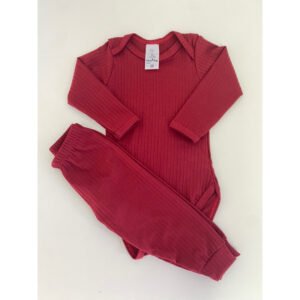Conjunto Body é Mijão ( Culote ) Canelado - Vermelho