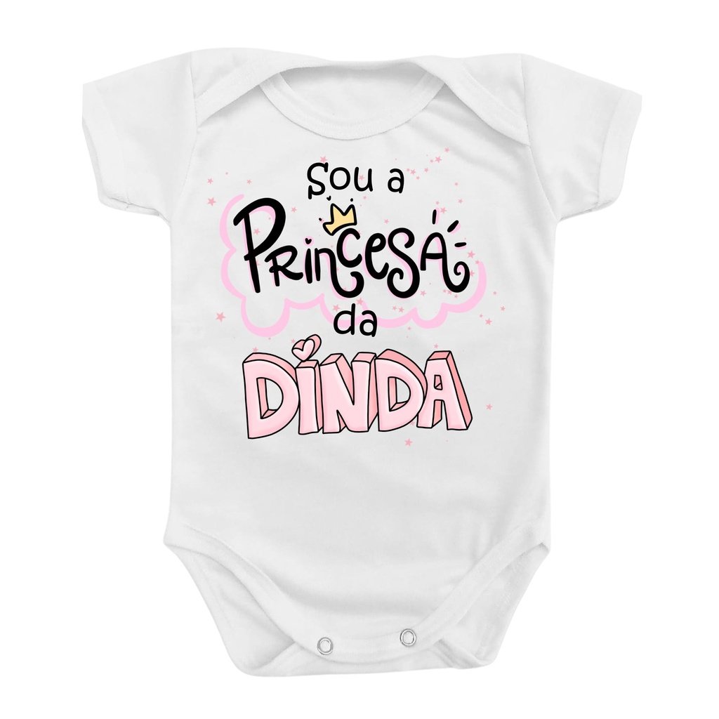 Body Manga Curta - Sou a princesa da Dinda