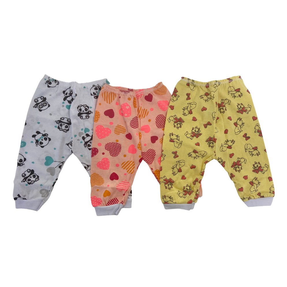 Kit 3 Mijão ( Culote ) Sem Pé Meninas - Panda/Coração/Gata
