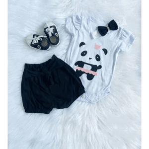 Body e Shorts C/ Laço - Preto