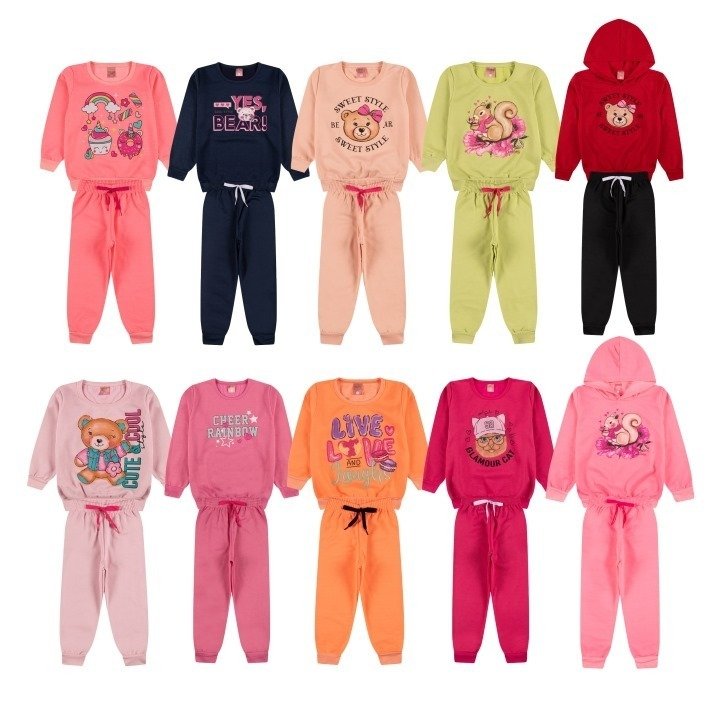 Kit 10 Conjuntos Blusa e Calça