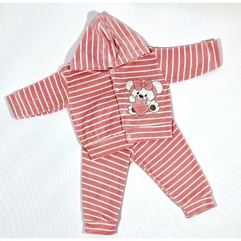 Blusa e Calça Plush Bordado - Ursinha