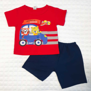 Camisa e Shorts Carona da Amizade - Vermelho
