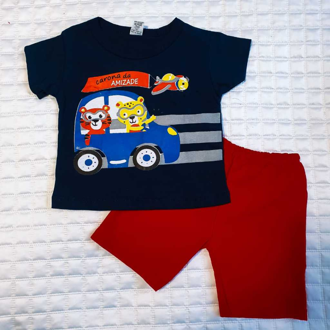 Camisa e Shorts Carona da Amizade - Azul marinho