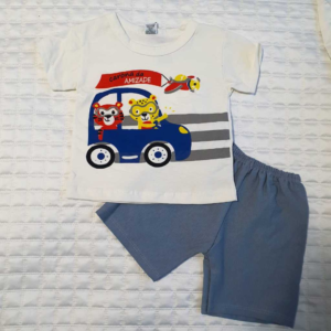 Camisa e Shorts Carona da Amizade - Bege