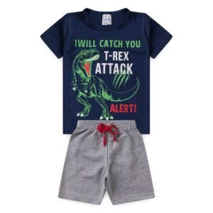CAMISA E SHORTS- T-REX DINO