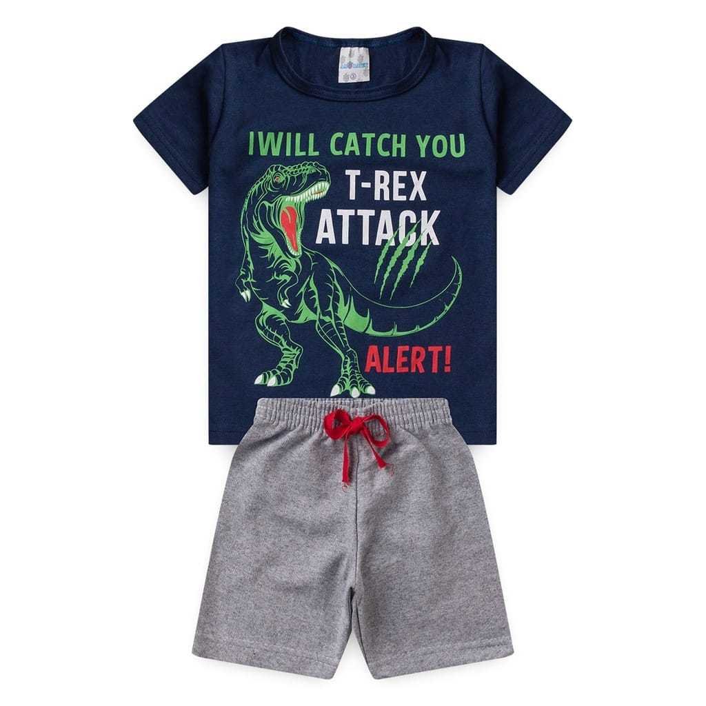 CAMISA E SHORTS- T-REX DINO