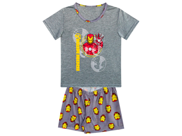 PIJAMA CAMISA E SHORTS - HOMEM DE FERRO