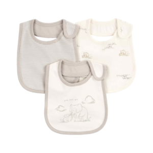 Kit babador bebê 3 peças elefante listrado multicor
