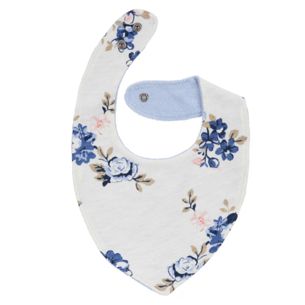 Kit babador bebê 3 peças floral com botões multicor - Image 2