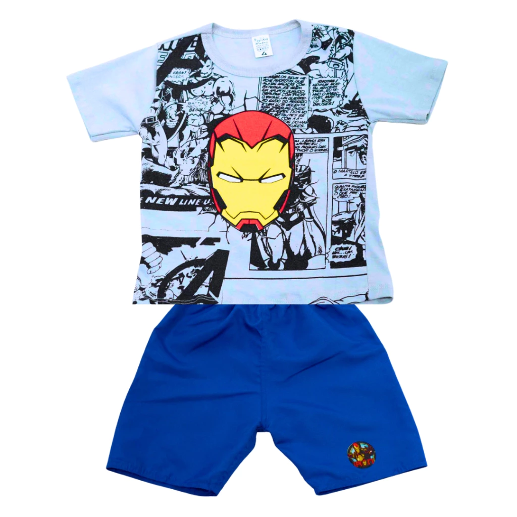 Camisa e Shorts - Homem de Ferro